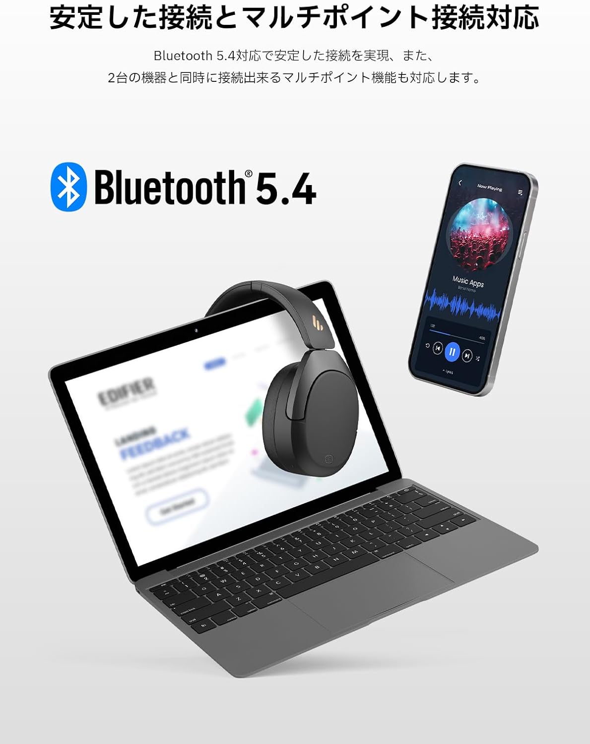 【VGP 2024 Award】Edifier W830NB Wireless Headphones, Noise Cancelling Bluetooth 5.4, Hi-Res/LDAC, Up to 94 Hours Playback, Multi-Point Connection, High-Performance Mic, Spatial Audio, Ambient Sound