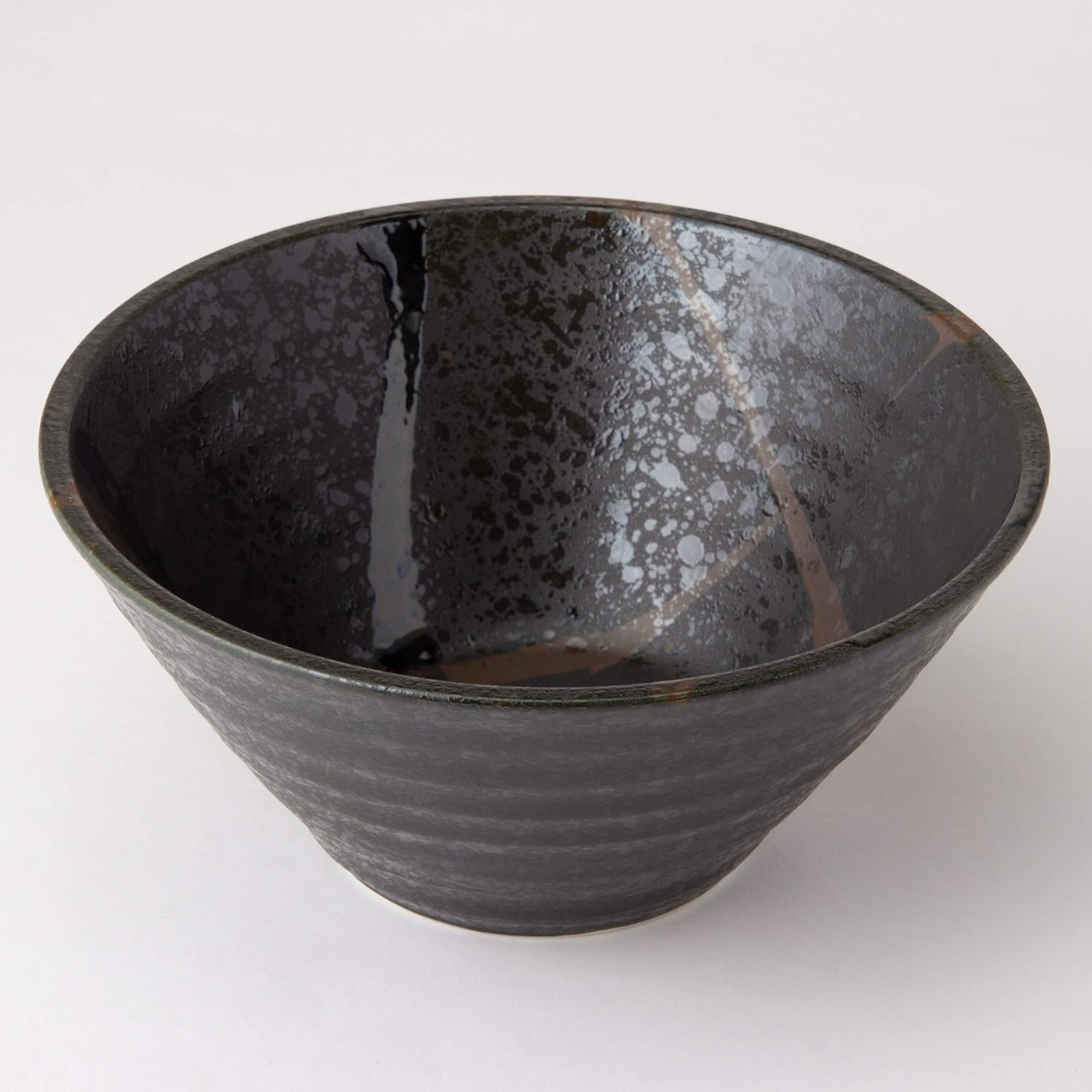 Minoyaki Ramen Bowl / Donburi Bowl Splatted Perpendicular Bowl