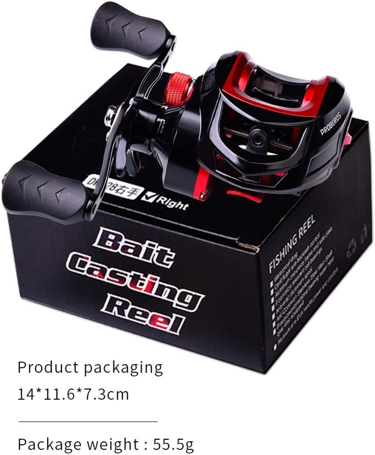 Bait Reel, Saltwater Fishing, Freshwater Fishing, Dual Use, Left/Right Handle, Maximum Drag Force 22.0 lbs (10 kg), Gear Ratio 7.2:1, Lightweight, Casting, Magnetic Brake, Fishing Reel, Bass Fishing