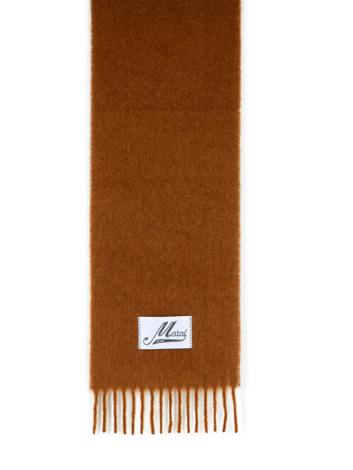 Marni Marni Brown Brushed Alpaca Blend ScarfとFringes - Image 5