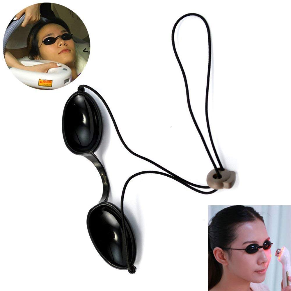 Blackout Goggles Laser Goggles Eye Protector for Light Hair Loss Eyebrow Protective Glasses for Hair Removal Eye Guard Glasses (Black)