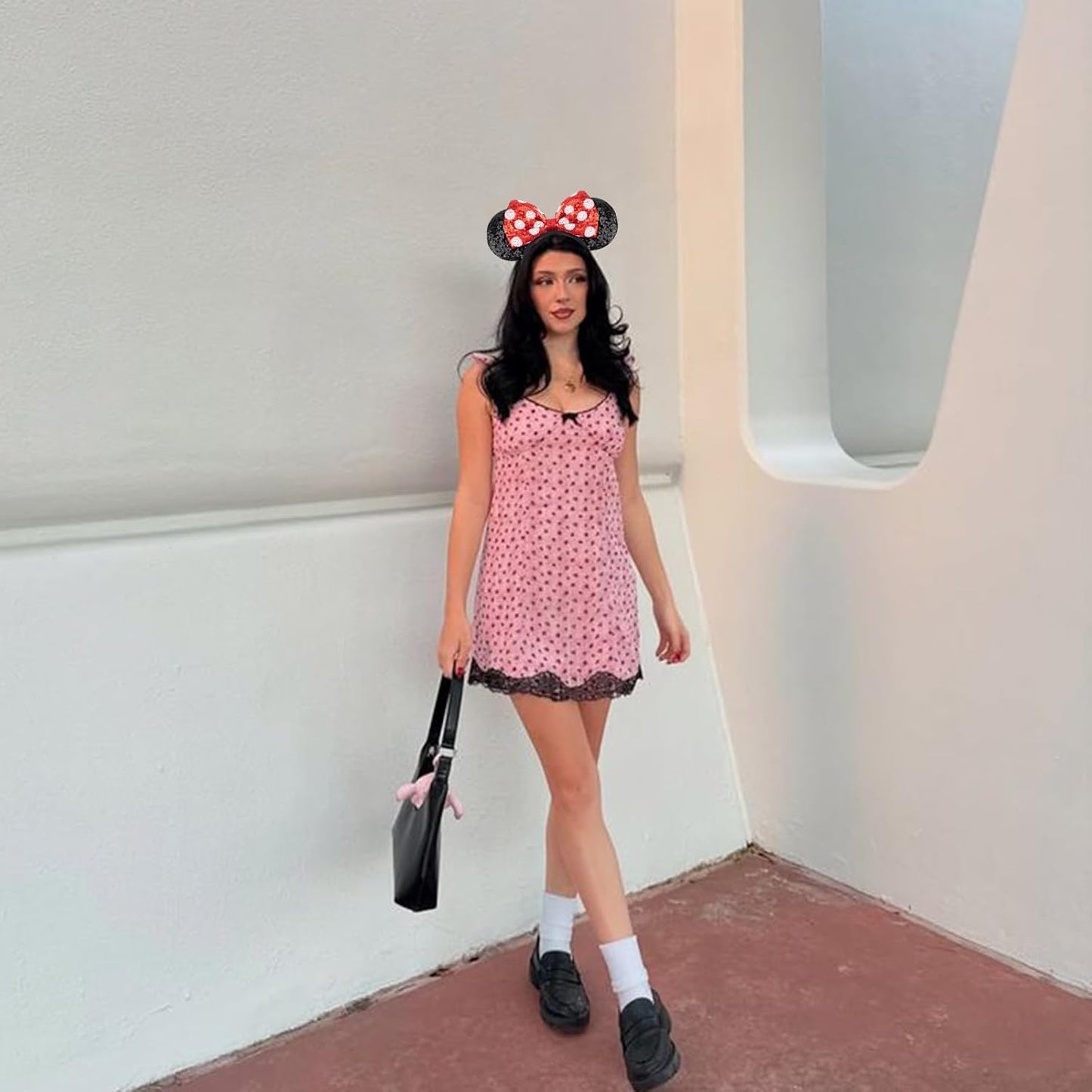 DRESHOW Mouse Ears Bow Headbands Sequins Party Decoration Cosplay Costume for Women