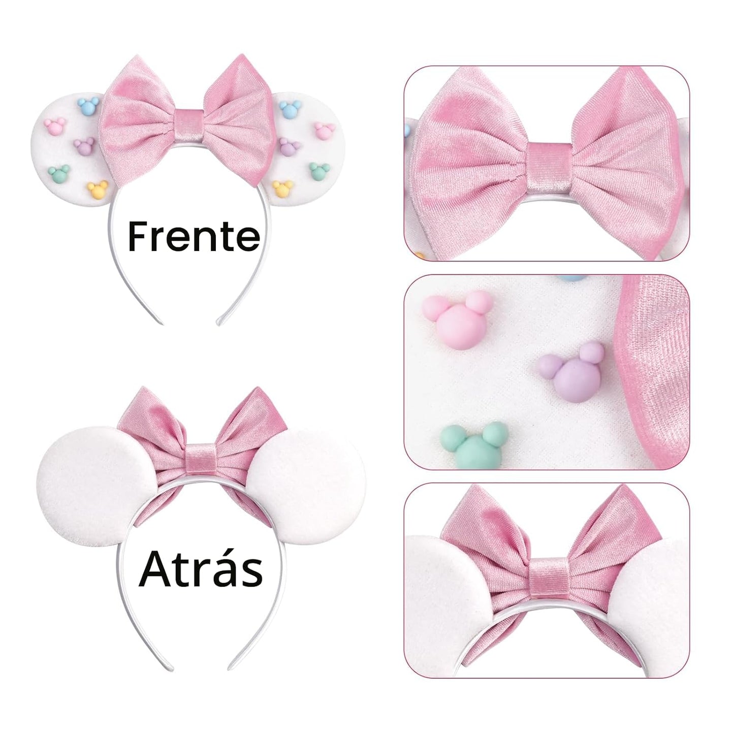 bianbaistar Colorida diadema de orejas de ratón inspirada en caramelos con purpurina brillante, perfecta para fiestas divertidas, eventos temáticos y celebraciones navideñas