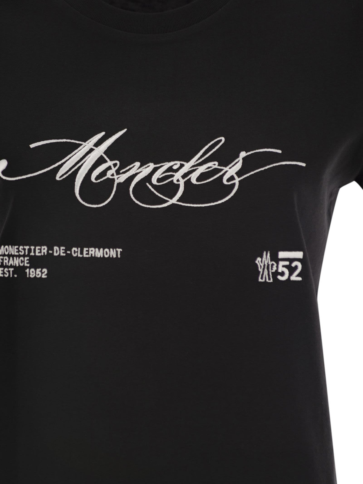 Moncler 筆記体のロゴが刺繍されたモンクラーコットンTシャツ - Image 5