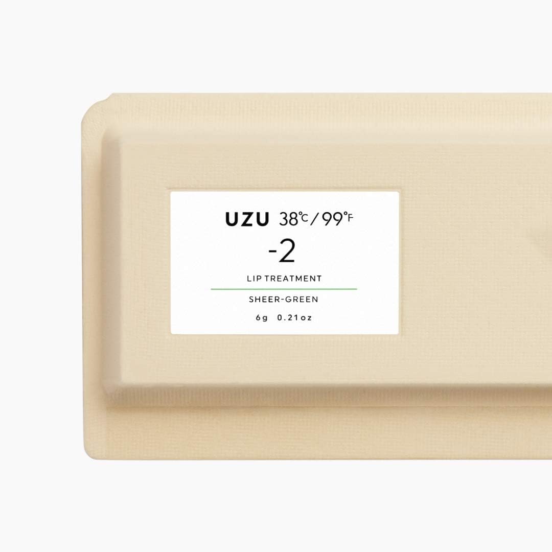 UZU BY FLOWFUSHI 38°C / 99°F Lip Treatment [-2 Sheer Green] Lip Care, Skin Beautifungus, Moisturizing, Fragrance-free, Hypoallergenic
