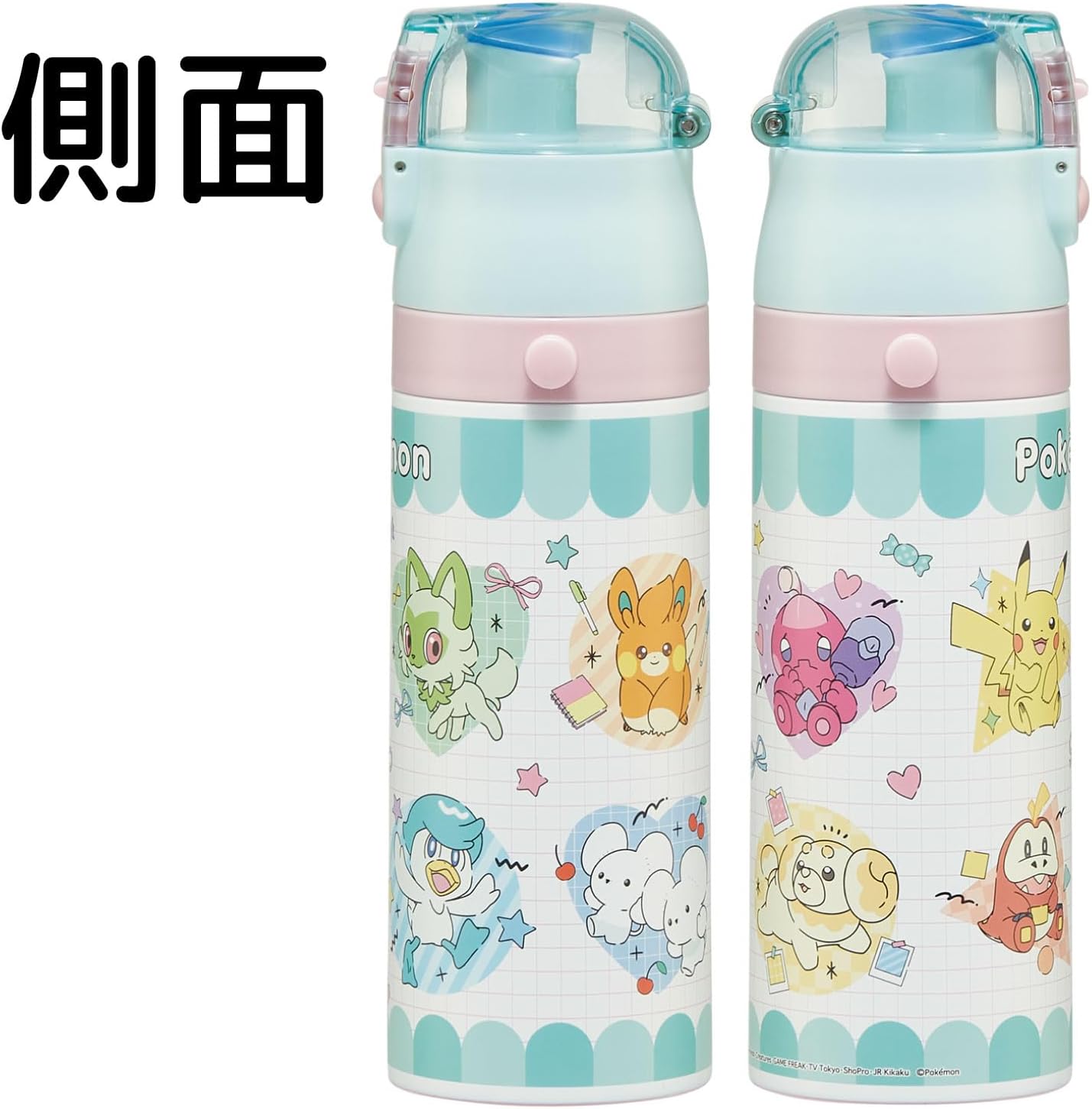 Skater SDC4-A Children's Water Bottle, Direct Drinking, 16.2 fl oz (470 ml), Pokemon, Popping Up, Girls, Cold Insulation, Stainless Steel, Lightweight Type, Sports Bottle, Kids, Water Bottle