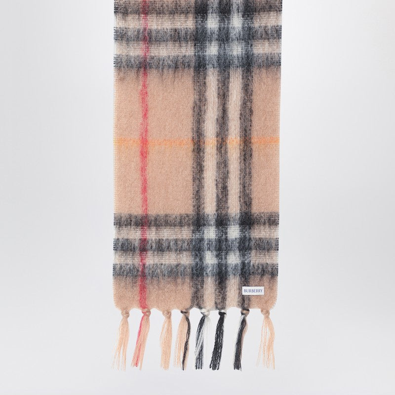 Burberry バーバリーウールとモヘアチェックスカーフサンド - Image 5