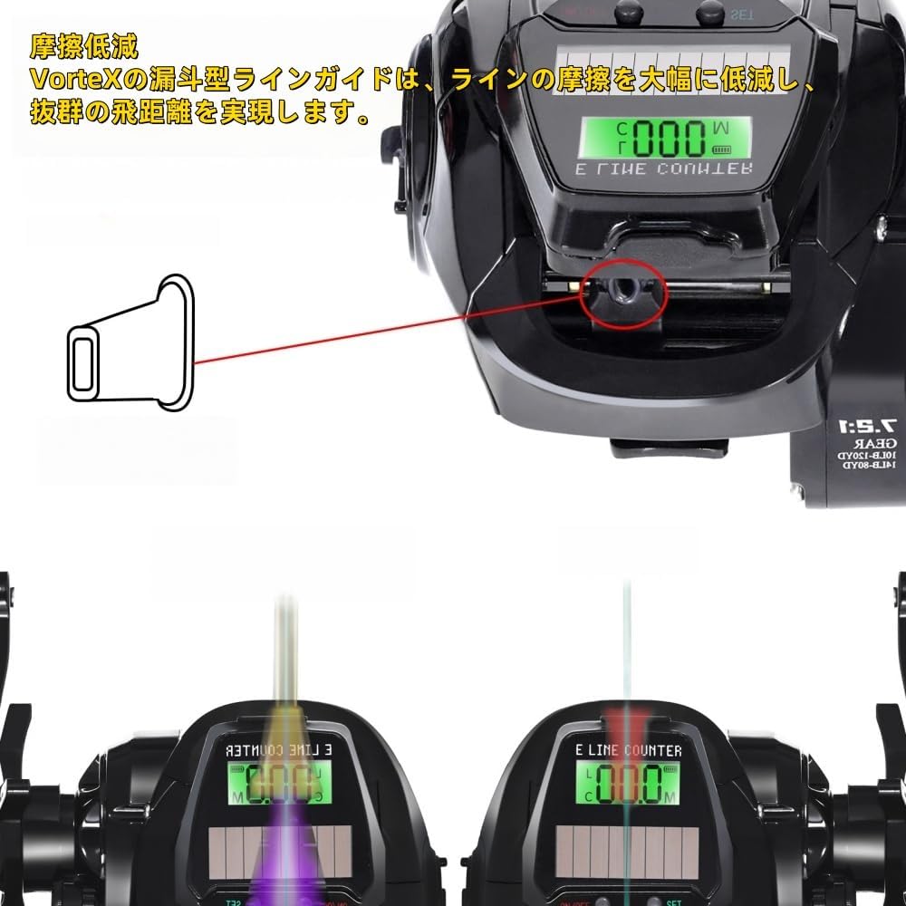 Electric Fishing Reel, Smooth Winding, Lightweight, High Resistance, USB Charging, Gear Ratio: 7.2:1, Long Throw, Ice Fishing, Freshwater Fishing, Saltwater Fishing