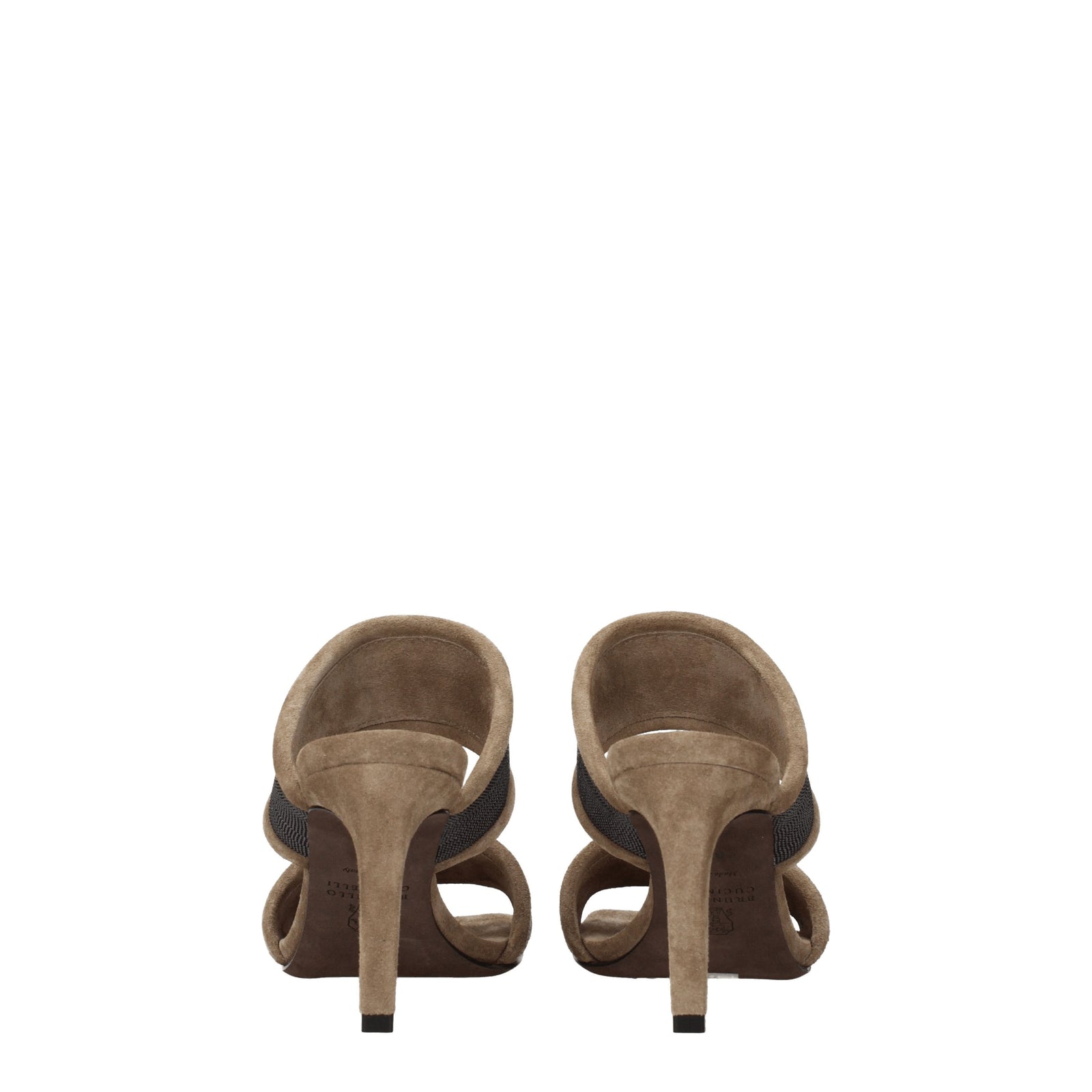 Brunello Cucinelli Sandals Women Suede Beige/Silver - Image 5