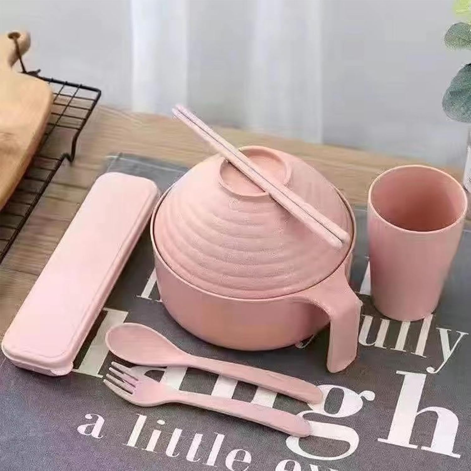 Ramen Cooker Bowl Set, Instant Ramen Bowl Set | Ramen Bowl Set Microwave Instant Ramen Ramen Bowl, Noodle Bowl with Handle and Lid for Ramen, Pho, Udon, Soba, Asian Food