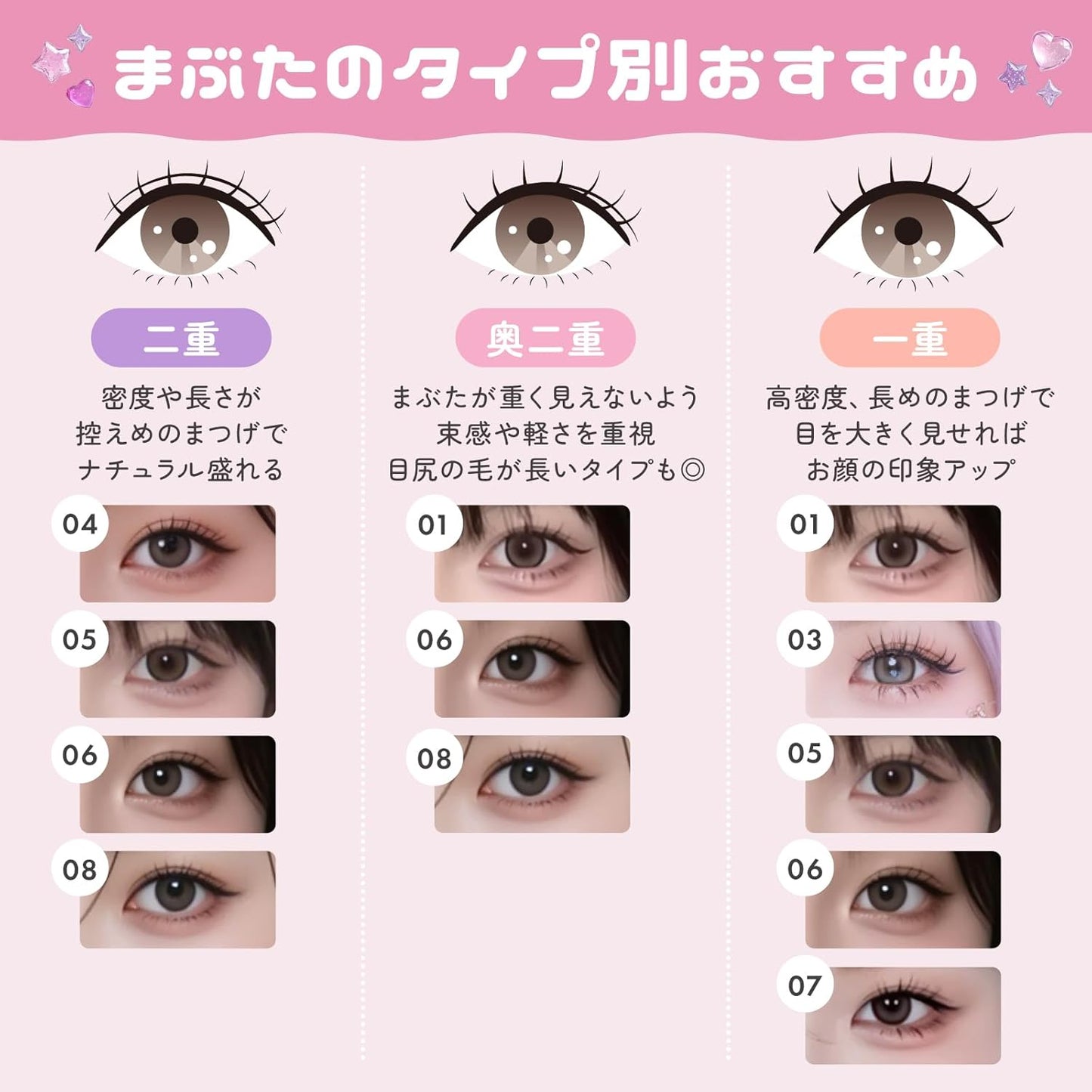 Lumieyes Dream Eyedoll Natural False Eyelashes, Transparent, 5 Pairs Included, Short, Cute, Buttocks Eyelashes, Popular, Handmade, Actress Eyelashes, Cosplay Makeup, Mine Type (01Baby Idol-Tokimeki Denpa)