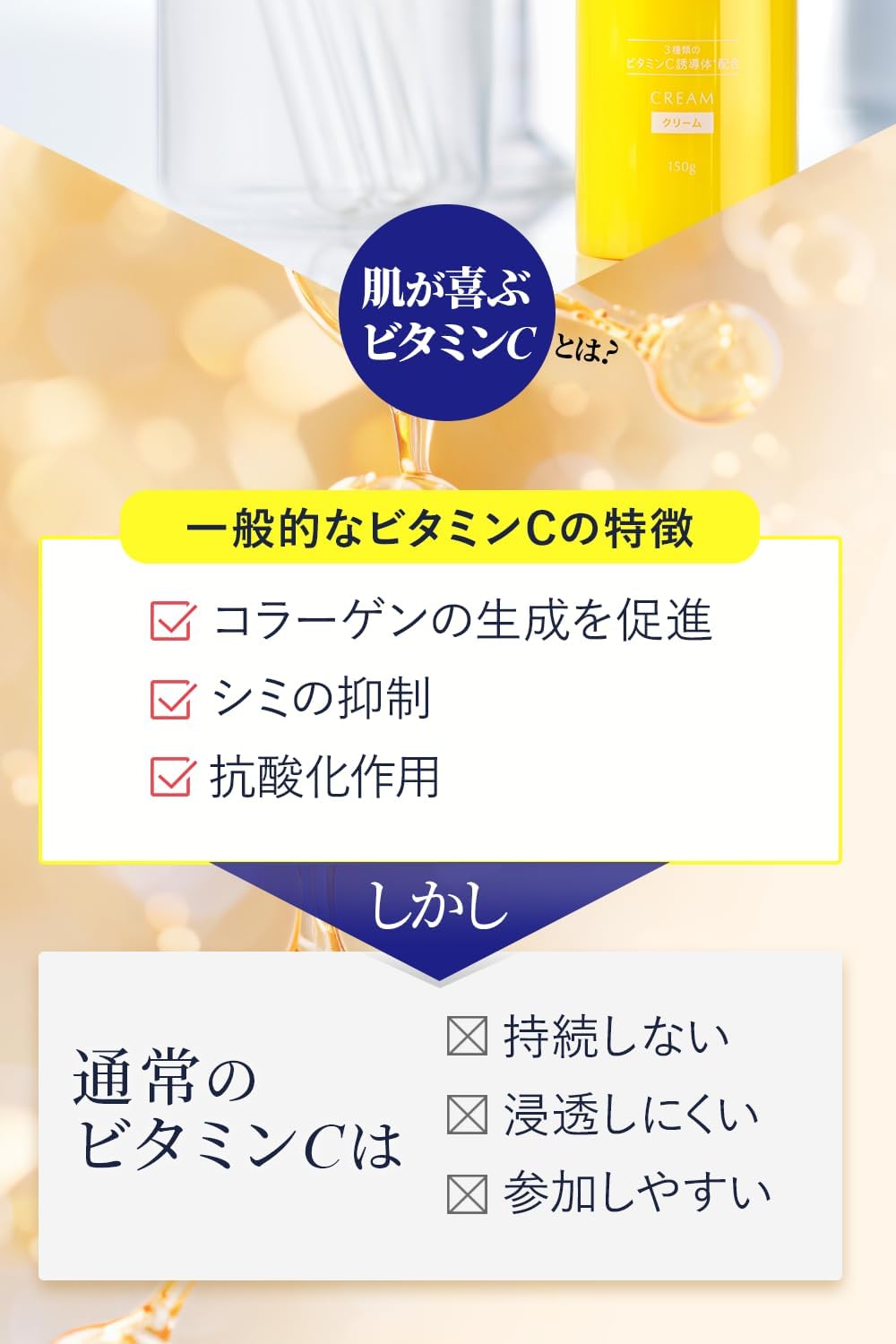 CVITAS Seabitas C Cream, 5.3 oz (150 g), Vitamin C, Retinol, Moisturizing, Prevents Roughness