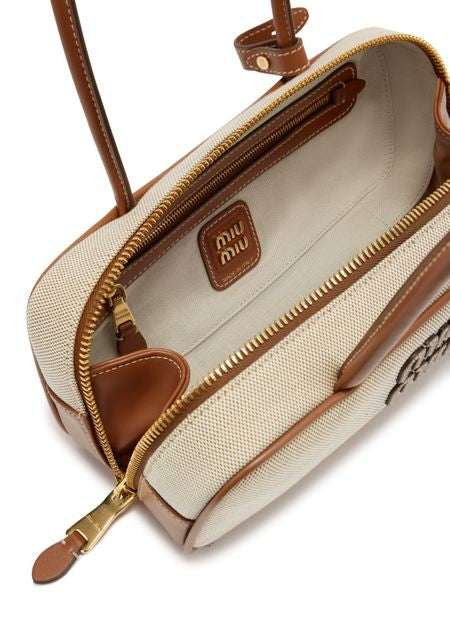 MIU MIU Leather and fabric Beau bag - Image 5