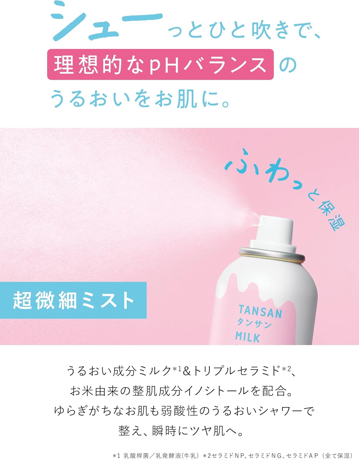 Ritz SHEE BY LITS Carbonated Milk Mist Lotion, 5.3 oz (150 g), Ceramide, Retinol, Vitamin c Spray