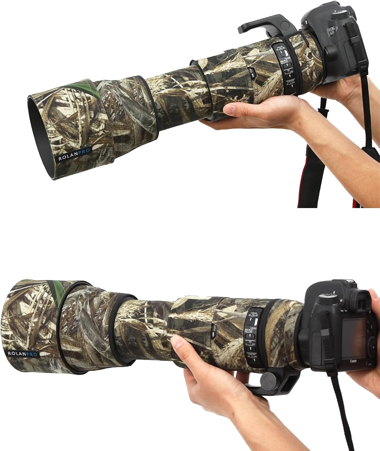 Rolanpro Lens Cover, Camouflage Coat for Telephoto Lens Compatible with SIGMA 150-600mm F5-6.3 DG OS HSM Contemporary (AF Version), Triple Layer Protection, jungle camouflage, Modern