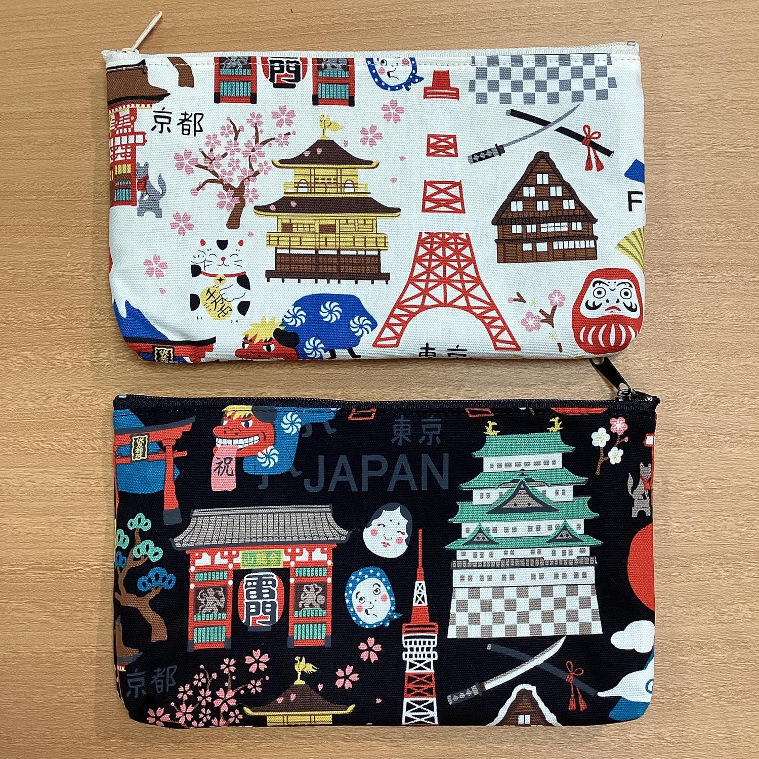 Kyoyu Pouch, Hello Nippon, Tokyo, Kyoto, Mount Fuji, Kaminarimon, Kinkaku-ji, Castle, Made in Japan, Cotton