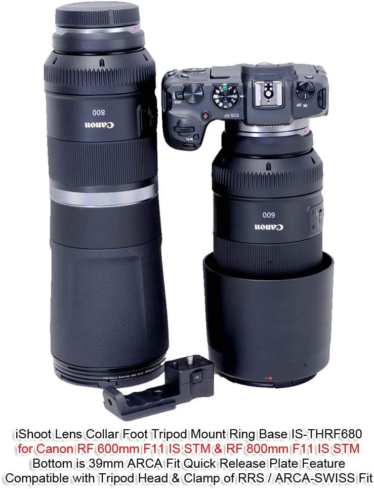 iShoot Camera Ring Tripod Leg, Tripod Mount Ring Stand, Lens Support Collar Base, Lens Bracket Lapel, Tripod Socket Leg, Compatible with Canon RF 600mm F11 IS STM and Canon RF 800mm F11 IS STM,