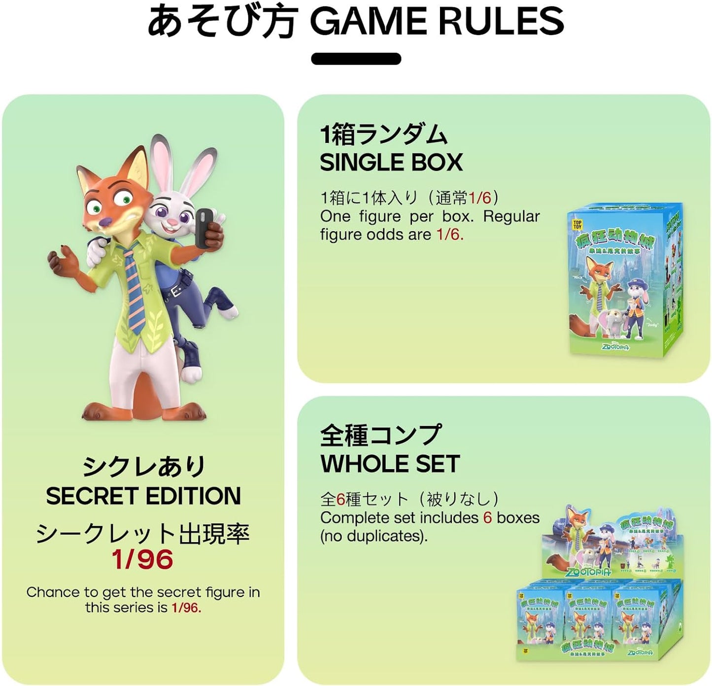 TOP TOY Disney Zootopia Judy & Nick Story Series [1 Piece] Plush Toy Blind Box Figure Soft Vinyl PVC Premium Toy Birthday Present for Disney Character Collectors