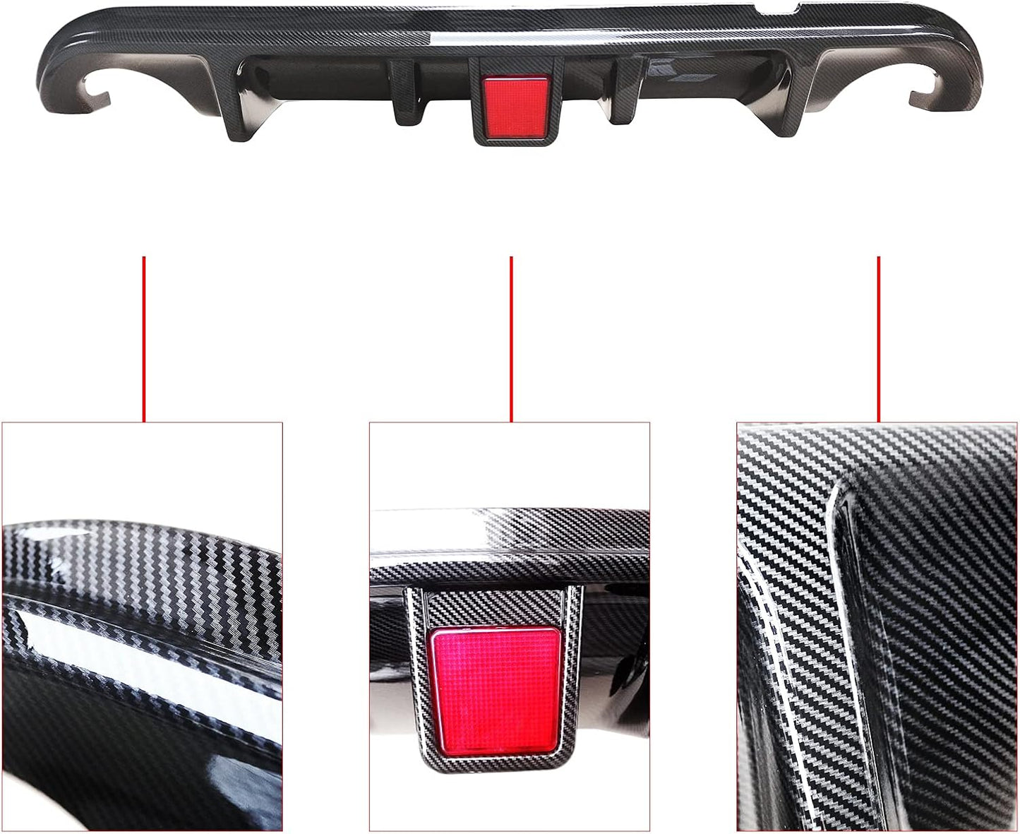 2014-2017 Infiniti Q50 / Nissan Skyline V37 Rear Spoiler ABS Genuine Parts Tail Light Included Easy Installation Gloss Black Car Accessories