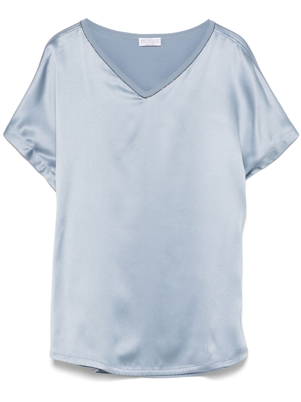 Brunello Cucinelli Silk V Necked Top - Image 5
