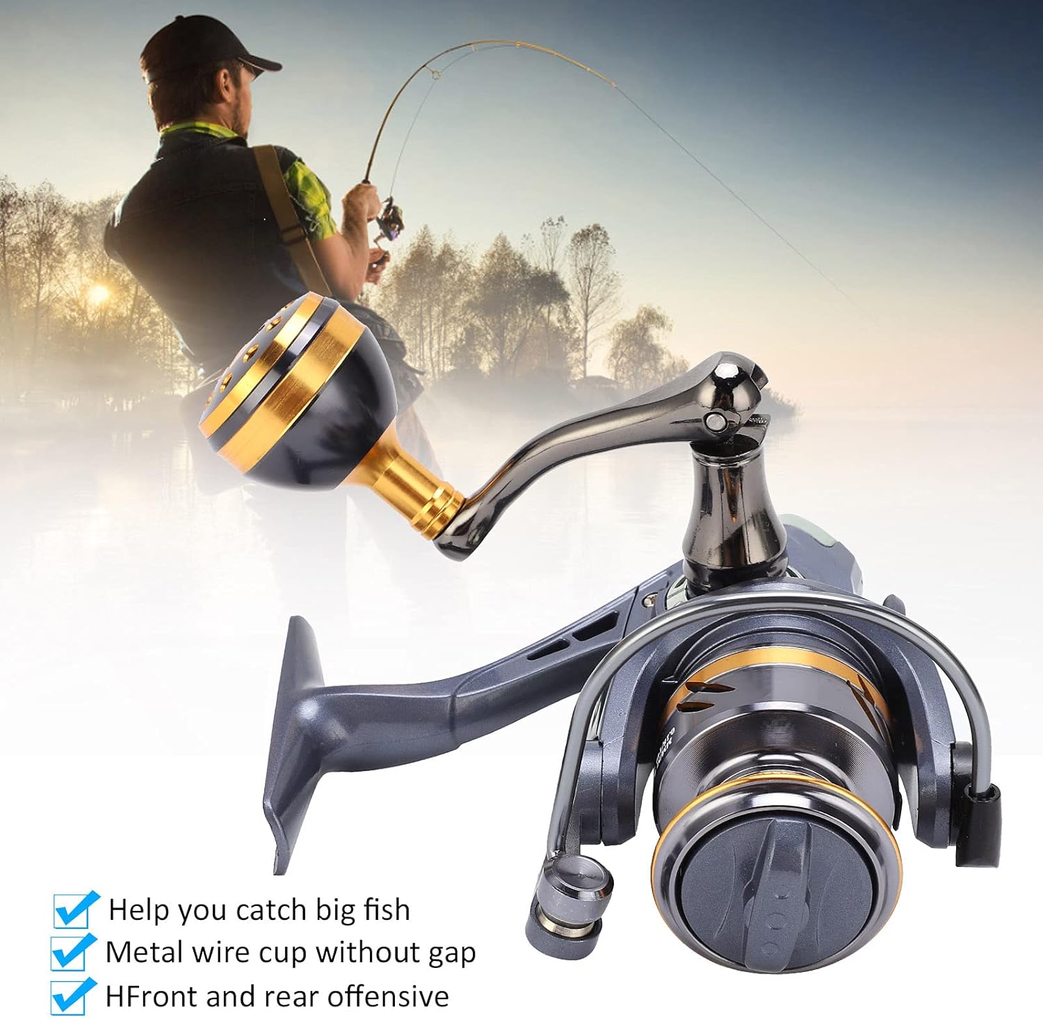 Aluminum Alloy Spinning Reel Fishing Reel Super Strong Smooth Spinning Reel High Speed Gear Reciprocating Accessories