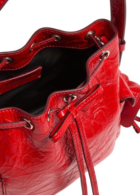 ACNE Multipocket mini bucket bag crinkled patent - Image 5