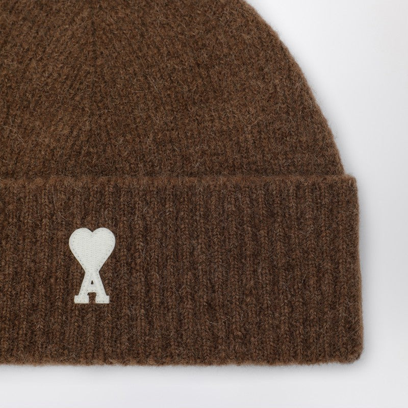 Ami Ami Paris Ami De Coeur Brown Wool Beanie - Image 5