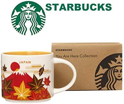 Starbucks Stava You Are Here Collection Mug Japan Autumn 14.1 fl oz (414 ml), Japanese Style, Autumn Leaves, Chestnuts, Fifteen Night Moon Castle, Fall, Mt. Fuji Yellow Limited Tableware, Cup, Coffee Limited