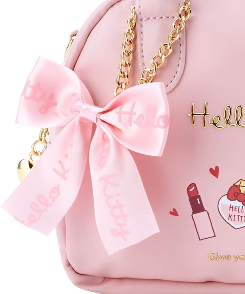 Sanrio 547352 Hello Kitty Mini Boston Bag with Shoulder Width 7.5 x Depth 2.8 x Height 5.7 inches (19 x 7 x 14.5 cm), Synthetic Leather