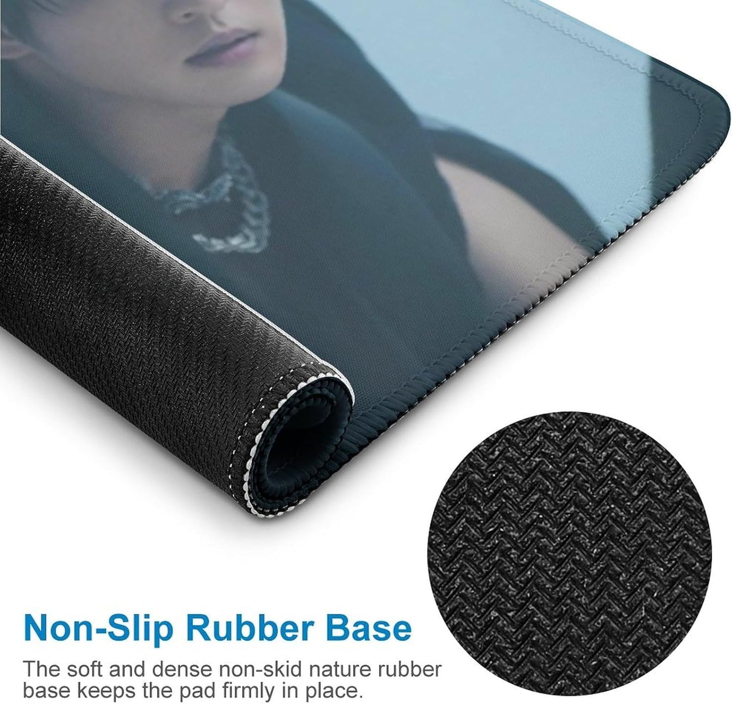 Mouse Pad Waterproof Durable Easy to Clean Non-Slip Rubber Sole for Office Gaming Stylish Cute Cartoon Character Unisex (Blue)