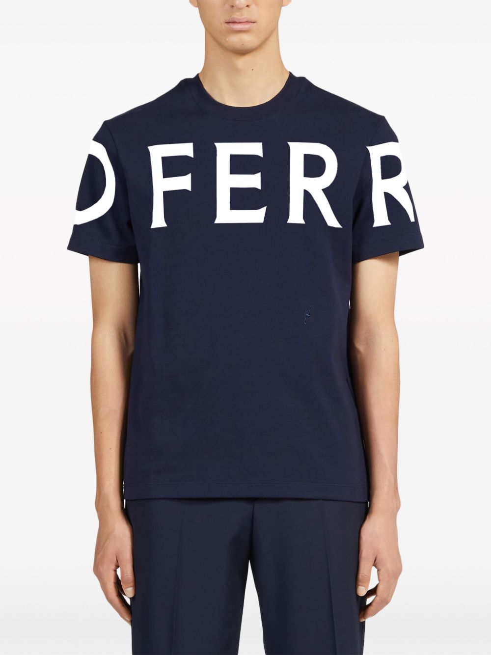 Salvatore フェラガモのロゴコットンTシャツ - Image 5