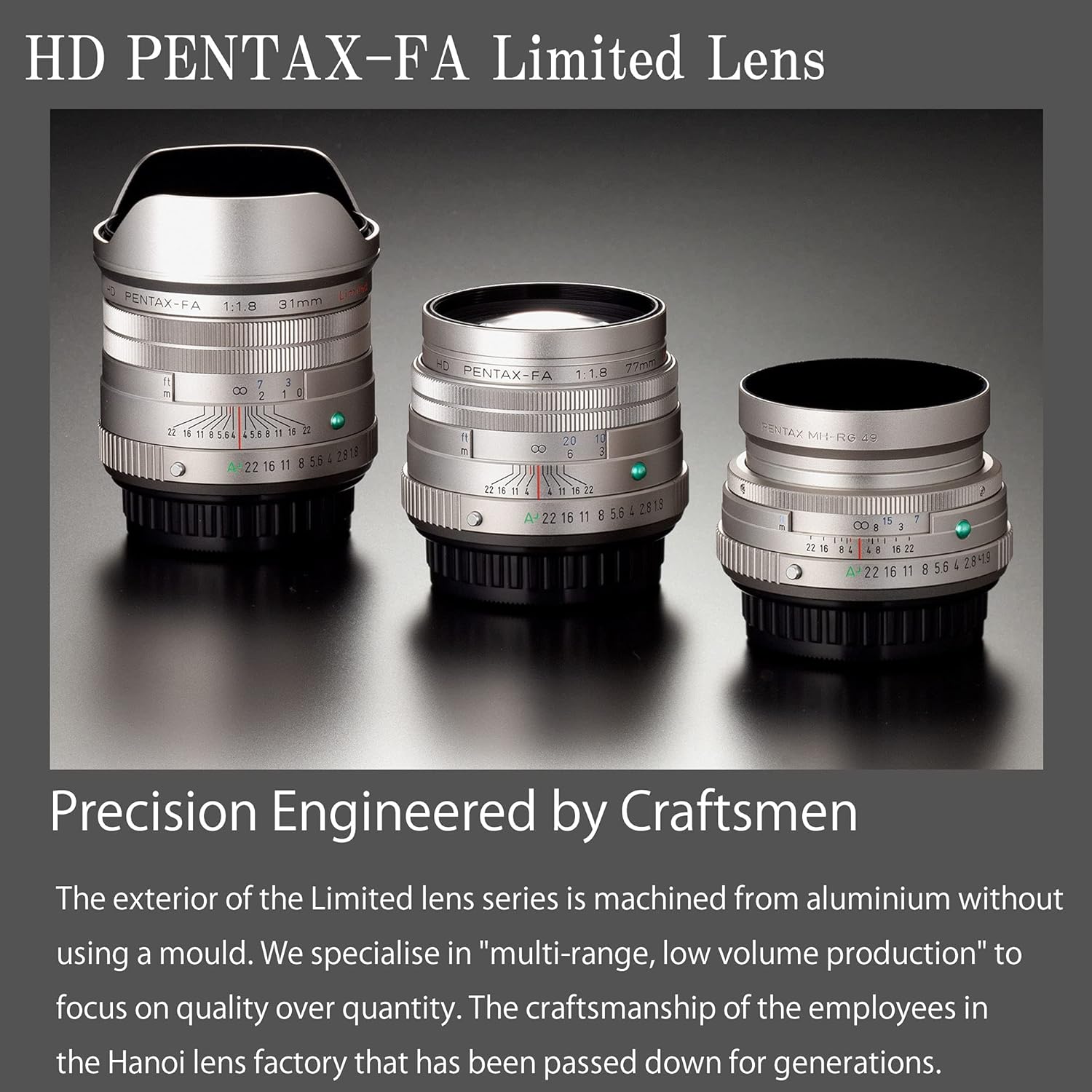 Pentax HD 31 mm F1.8 Limited Black Lens, Wide Angle Prime Lens [F1.8 Large-aperture Lens] [High Performance HD Coating] [SP Coating] [Round Diaphragm] [Machined Aluminum Body] (20210)