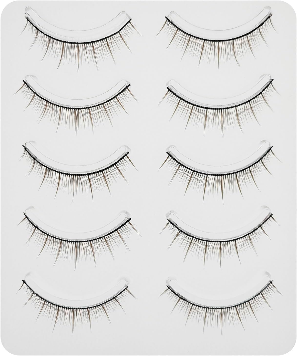 D-ONE Natural False Eyelashes, 5 Pairs (A03 No Makeup Casual Brown)