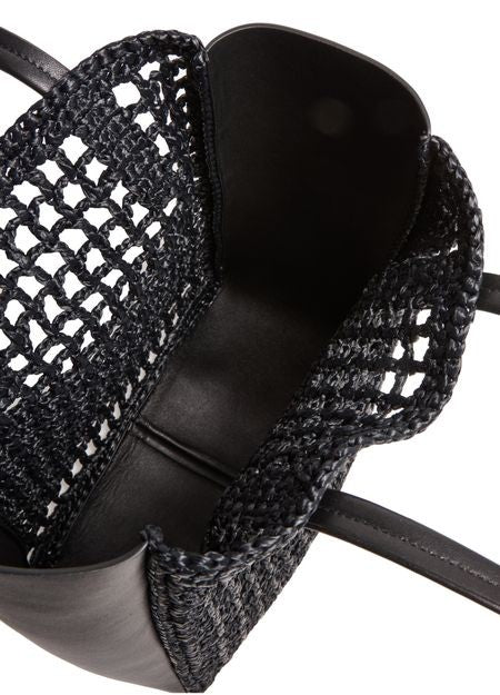 KHAITE Zoe small leather raffia tote bag - Image 5