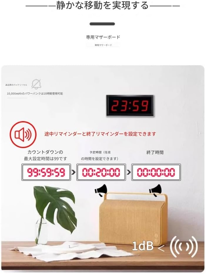 "NexPon" 4/6 Digit Competition Timer with Stopwatch Button, Fitness Training Interval Timer LED Digital Wall Clock, Perfect for Gym, Gaming, Speed Racing (1.8", 6 Digit Timer)