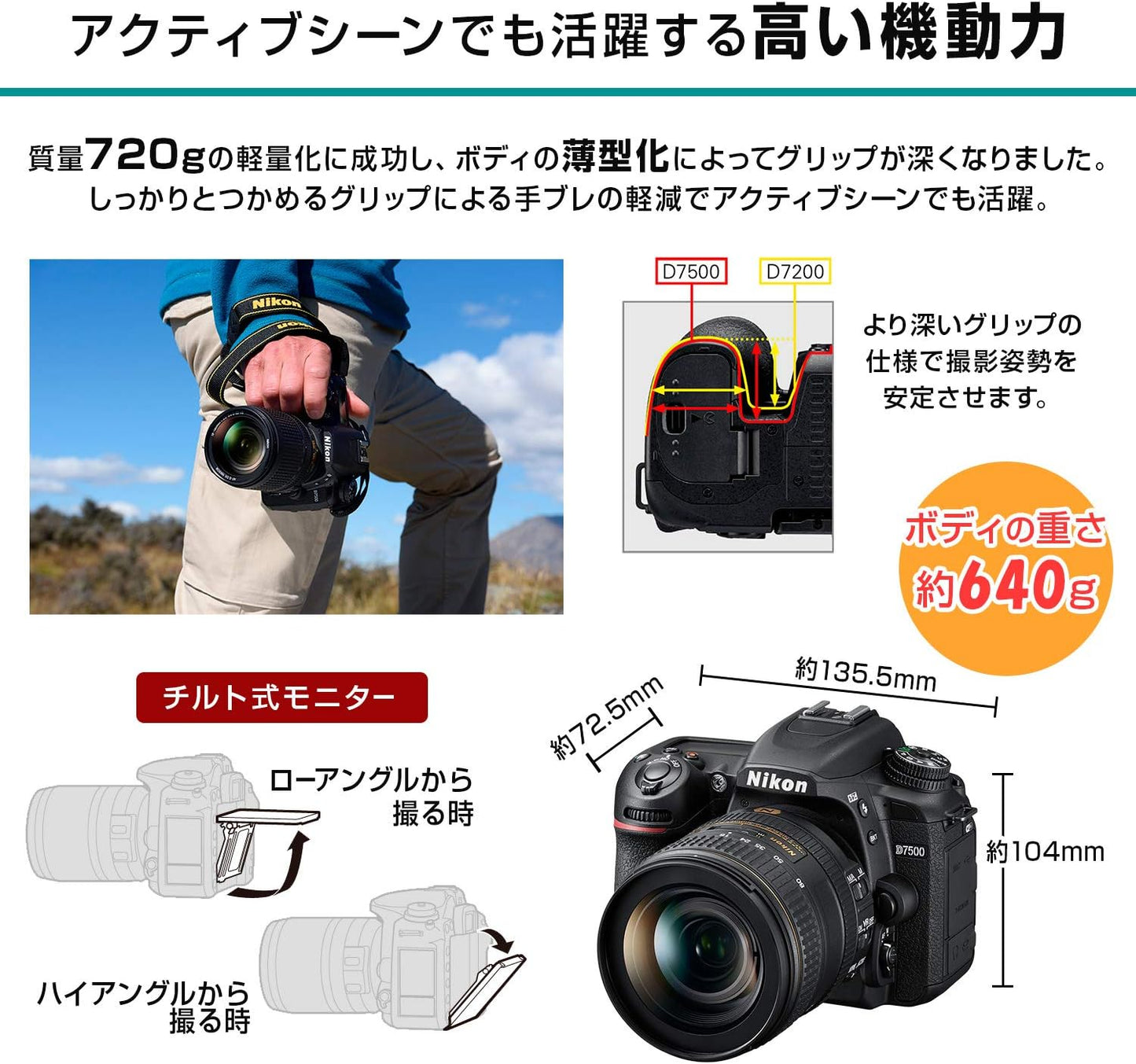 Nikon D7500 Digital SLR Camera, blk