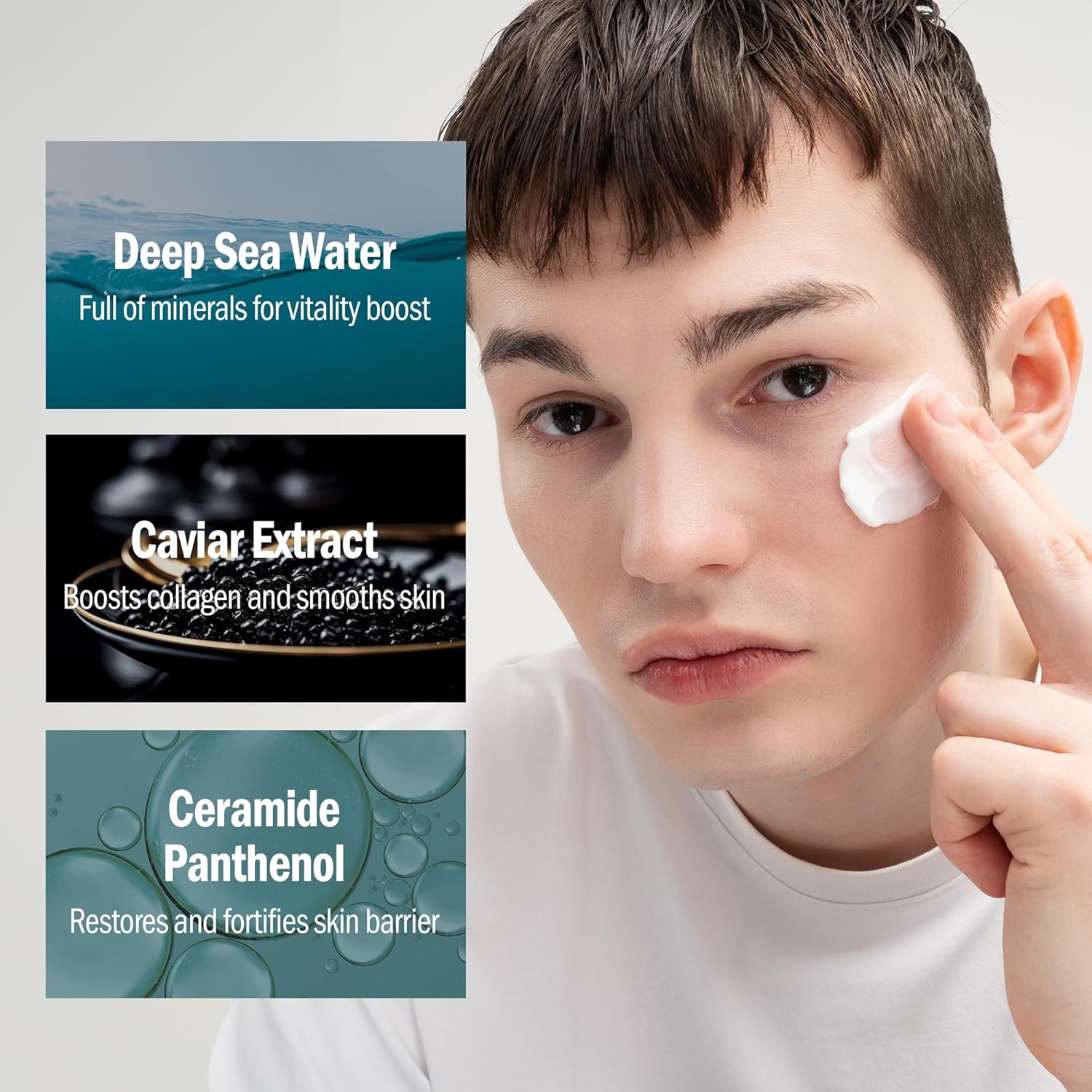 DASHU 5 in 1 Men's All-in-One Cream Aqua Real Moist All-in-One Cream Moisturizing Lotion Serum Dry Skin Normal Skin 5.17 fl oz