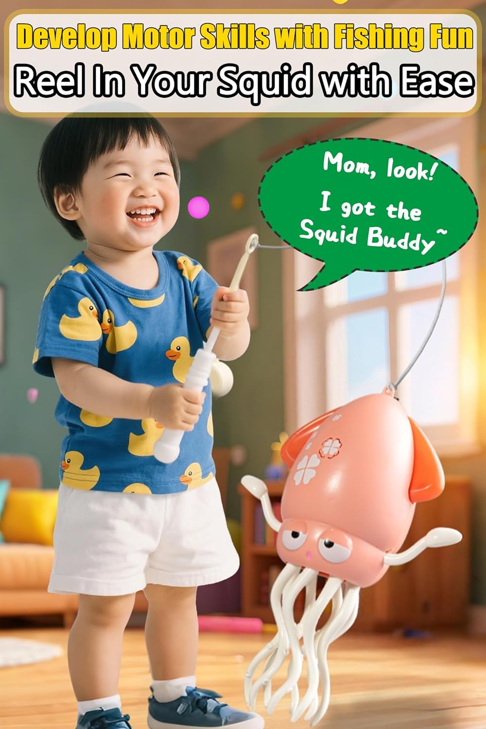 Baby Toy, Educational Toy, For Kids, Boys, Girls, 3 Year Old, 4 Year Old, 5 Year Old, Birthday Gift, Christmas Moving Toy, Squid, LED Light, Music, Crawling, Sensor Included, Obstacle Avoid, USB