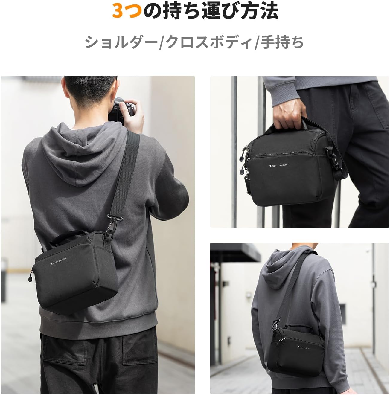 K&F Concept Camera Bag Shoulder Bag Camera Shoulder Bag, 01-black, Modern