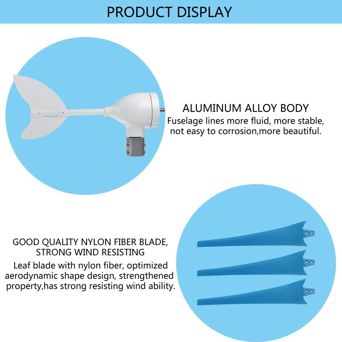 風力タービン発電機、90000Wフープタイプ6ブレード12V風力タービン発電機キット+充電コントローラー風車発電機