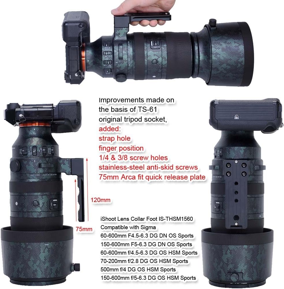iShoot Camera Ring Tripod Foot, Tripod Mount Ring Stand, Lens Support Collar Base, Lens Bracket Lapel, Tripod Socket Leg, Sigma Sigma 150-600mm f/5-6.3 (DG DN OS Sports)(DG OS HSM Sports); 60-600mm
