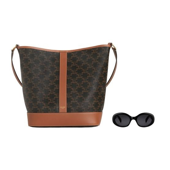 CELINE Medium bucket bag in Triomphe canvas - Image 5