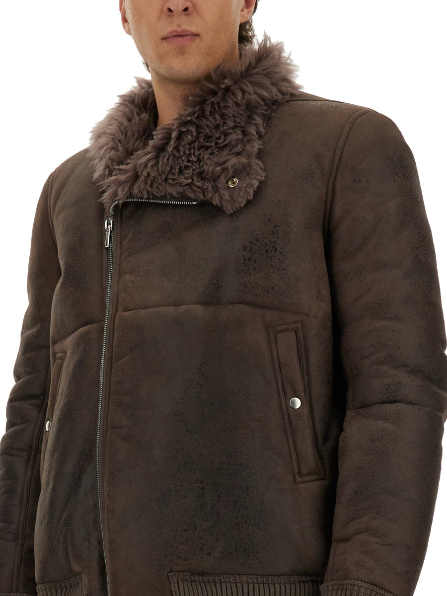 Rick リックオーウェンズレザーボンバージャケット - Image 5