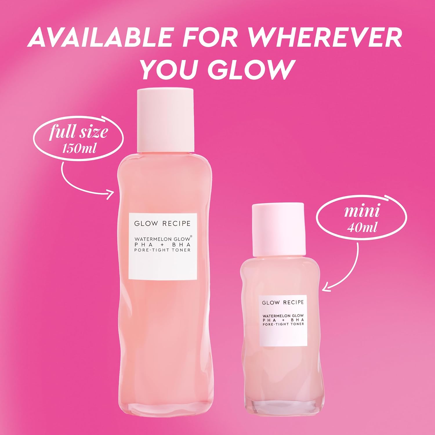Glow Recipe PHA + BHA Tónico Facial - Minimizador de Poros de Cuidado Coreano de la Piel & Exfoliante Facial Suave para Apretar, Hidratar & Exfoliar - Glicerina, Sandía & Agua de Cactus (40ml)