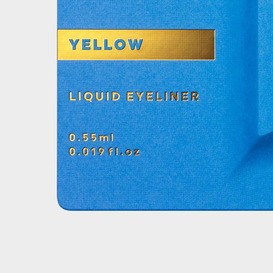 UZU By Flowfushi Eye Opening Liner, Liquid Eyeliner, Hot Water Removable, Alcohol Free, Hypoallergenic, Color: Yellow