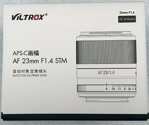 VILTROX 23mm F1.4 EOSM APS-C STM Autofocus Lens for Canon EOS-M Mount Camera M10 M100 M200 M3 M5 M50 M50II M6 M6II with 52mm Lens Filter