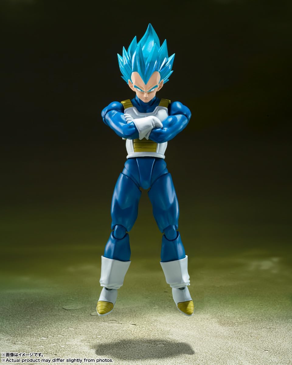 S.H. Figuarts Dragon Ball Super Super Saiyan God Super Saiyan Vegeta - Pride of Penetrating Saiyan - Approx. 5.3 inches (135 mm), PVC & ABS Pre-painted Action Figure