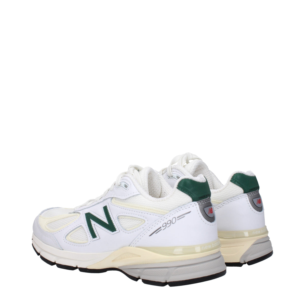 Designer Brand ニューバランススニーカー990マンレザーホワイト/グリーン - Image 5