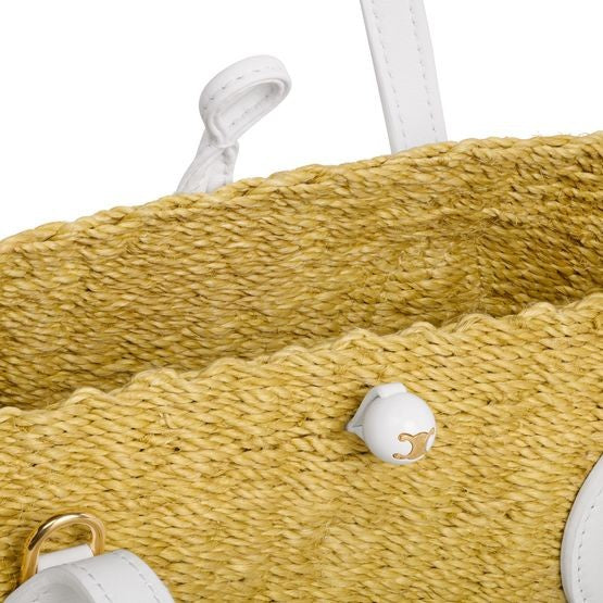 CELINE Small Triomphe beads basket in sisal and calfskin - Image 5