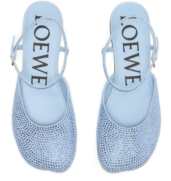 LOEWE Toy ankle strap ballerinas in suede and strass - Image 5